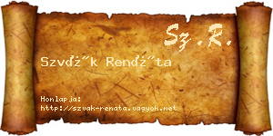 Szvák Renáta névjegykártya